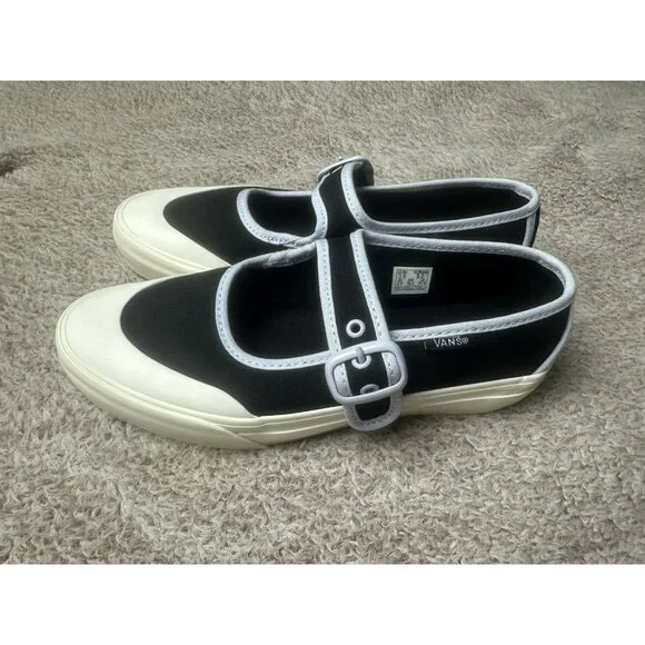 Vans Mary Jane Ballerina Black Women’s Sz 5 Athletic Shoe Black Sneaker New - Picture 4 of 11